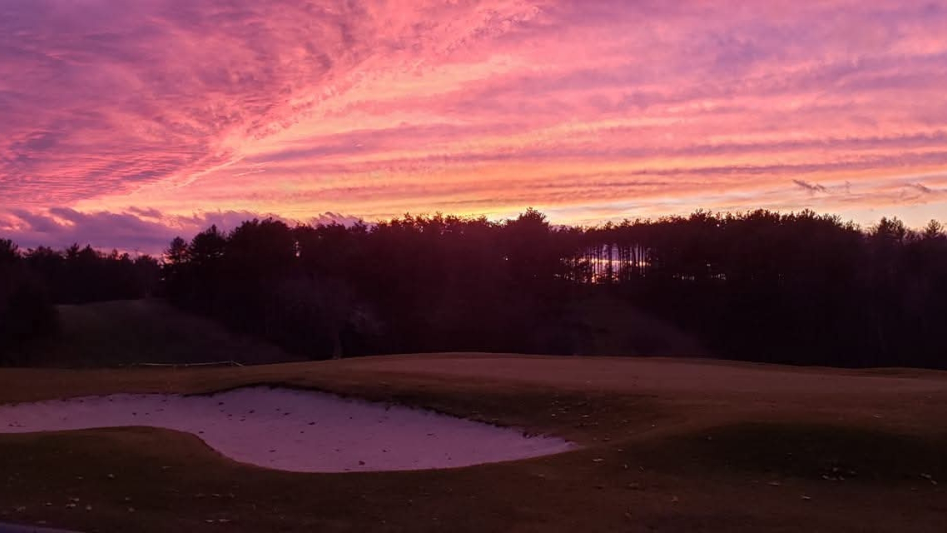 Sunset over golf course